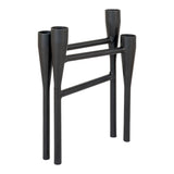 Bougeoir noir sur table, ambiance élégante et moderne