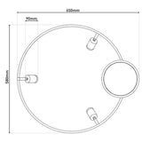 Plafond LED "Tristan", lampe à plafond métallique moderne et le plastique en vide en acier, les LED sont fermement installées. Avec environ. 58 cm Øthie Éclairage idéal pour le salon, la salle à manger ou la cuisine.