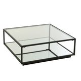 Table basse J-Line - fer/verre - noir - L