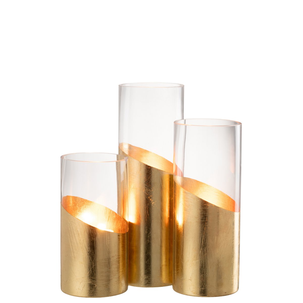 Lanterne J-Line Moa sur une table, ambiance chic.