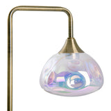 Lampe à table à LED "Varna", lampe de table en métal en laiton et en verre irisé, LED fermement construit, 45 cm de haut, éclairage élégant pour le salon, la salle à manger ou le couloir