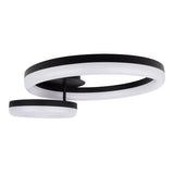 Plafond CCT LED "circulo" en métal noir et en plastique de couleur sable de 53 cm de long