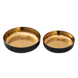Bol décoratif, lot de 2, rond, ø 22/18 cm Bol à collation Glam, métal de haute qualité, or et émail à l'intérieur
