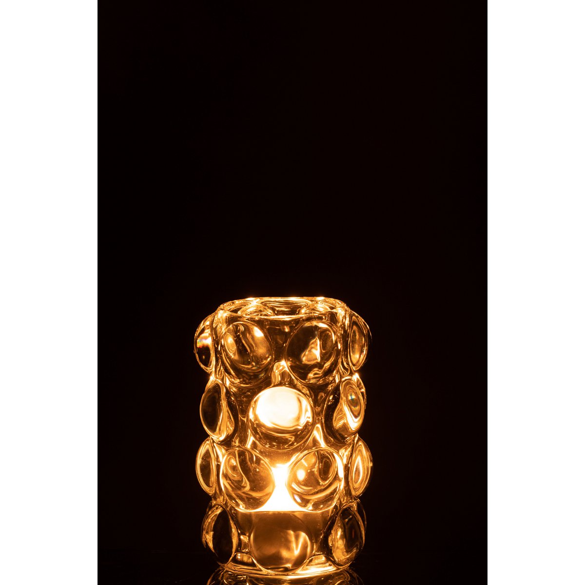 Détail du verre du photophore J-Line Bollie, design moderne