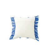 Coussin J-Line motif oriental - coton - bleu/blanc