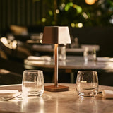 Lampe de table rechargeable marron moka Ava