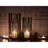 Lanterne set de 8 pièces 2 x 4 bougeoirs VE photophore Loft noir ou argent bougeoir