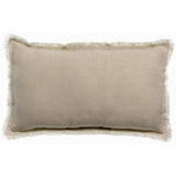 Coussin uni Laly Lin 30 x 50 en beige, élégant et confortable