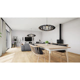 Suspension bois design ronde D70cm  Rolling Black