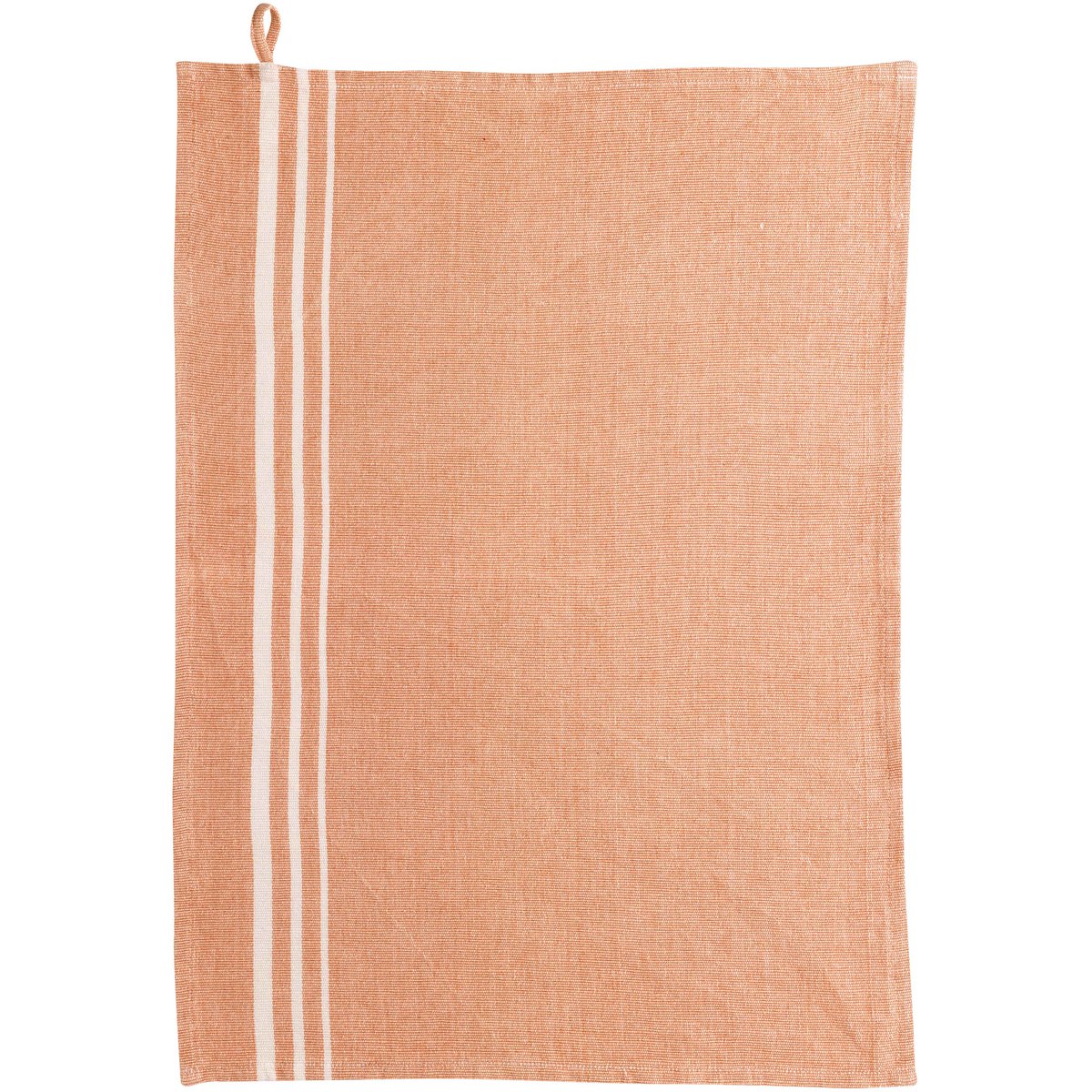 Torchon recyclé Rib Terracotta, tissage élégant avec rayures raffinées