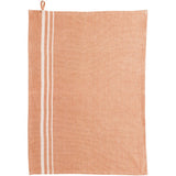 Torchon recyclé Rib Terracotta, tissage élégant avec rayures raffinées
