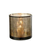 Lanterne J-Line Triangles Stripes en verre marron, vue de face