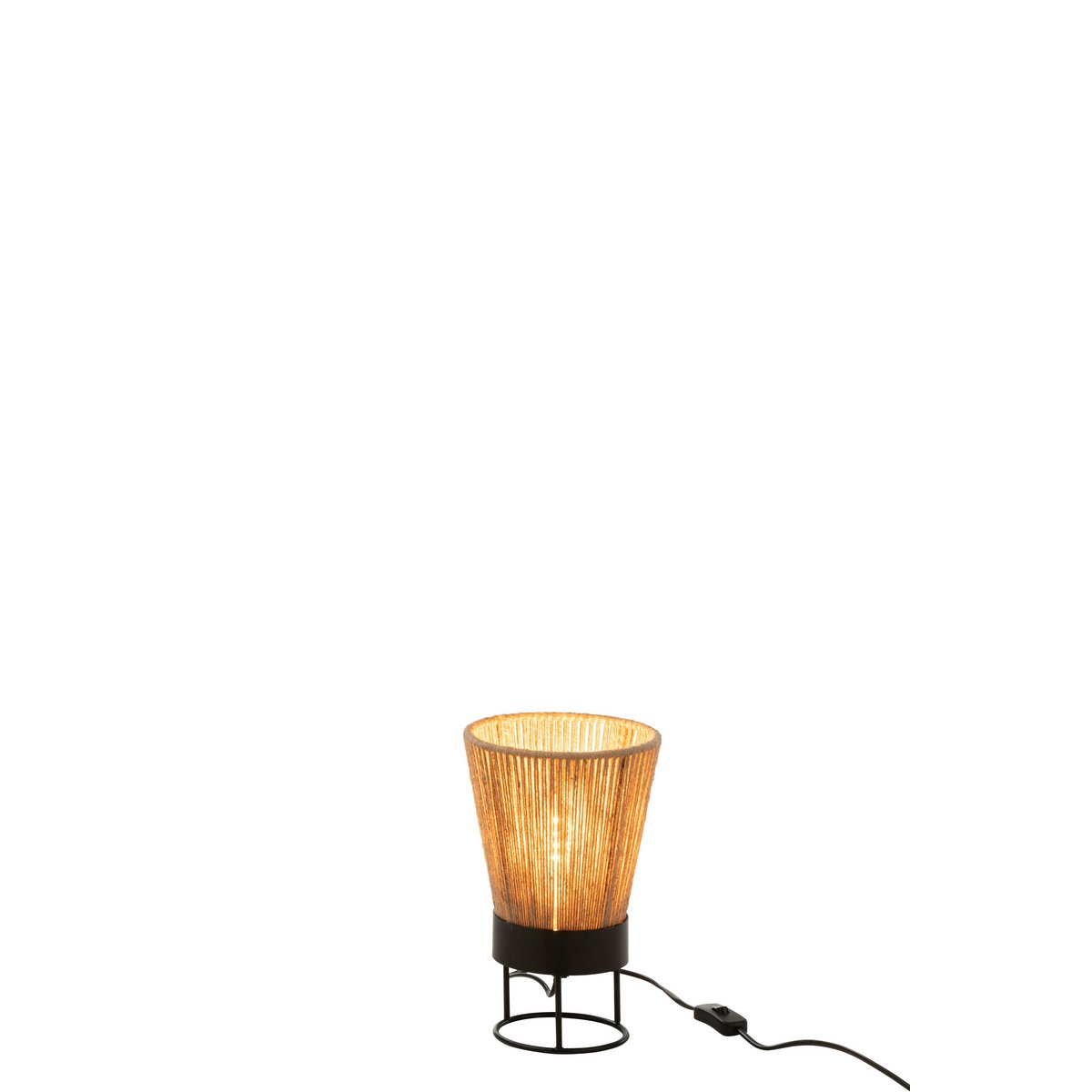 Vue rapprochée de la texture en jute de la lampe J-Line Nina