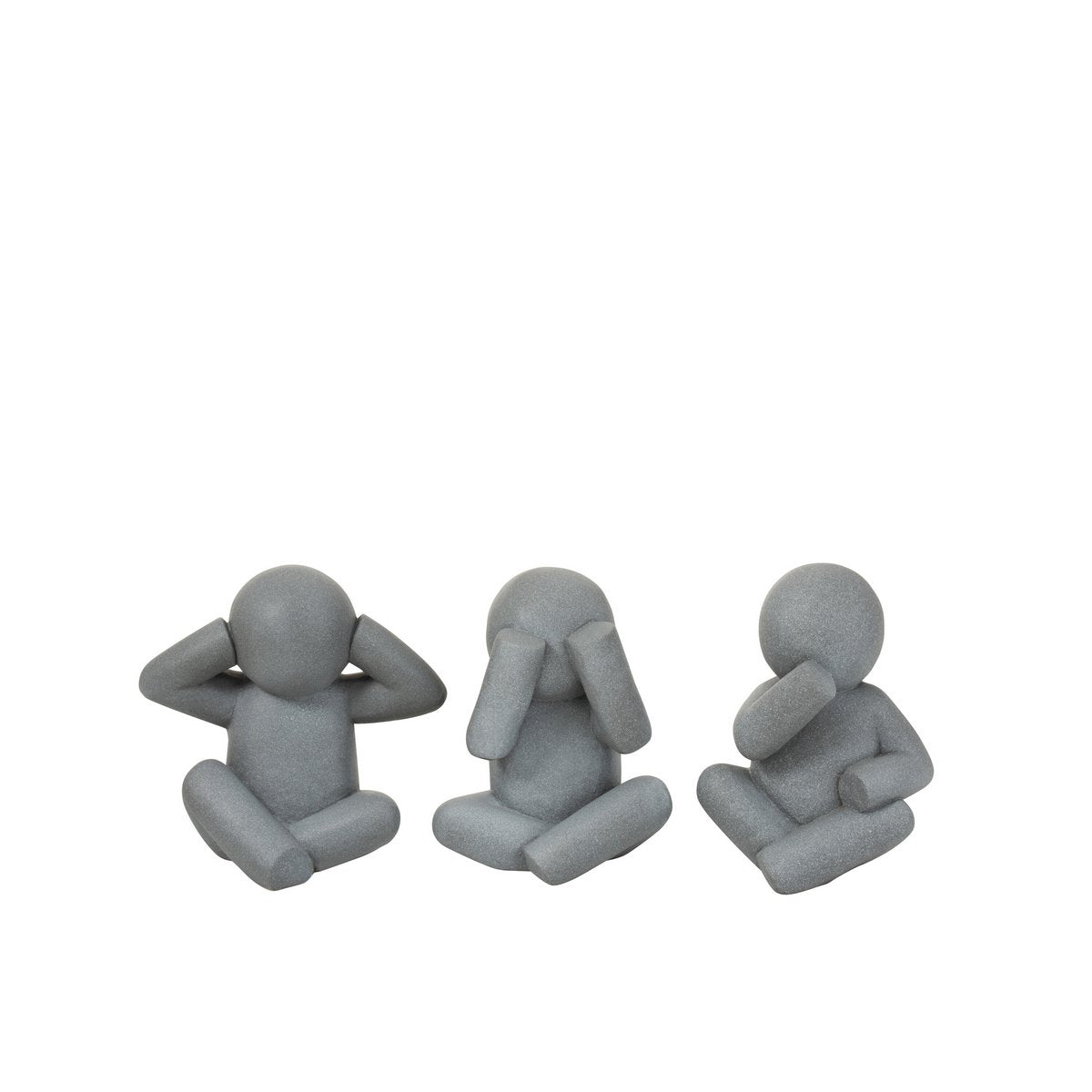 Figurines P'tit Maurice en ciment gris, vue d'ensemble