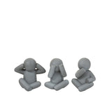 Figurines P'tit Maurice en ciment gris, vue d'ensemble