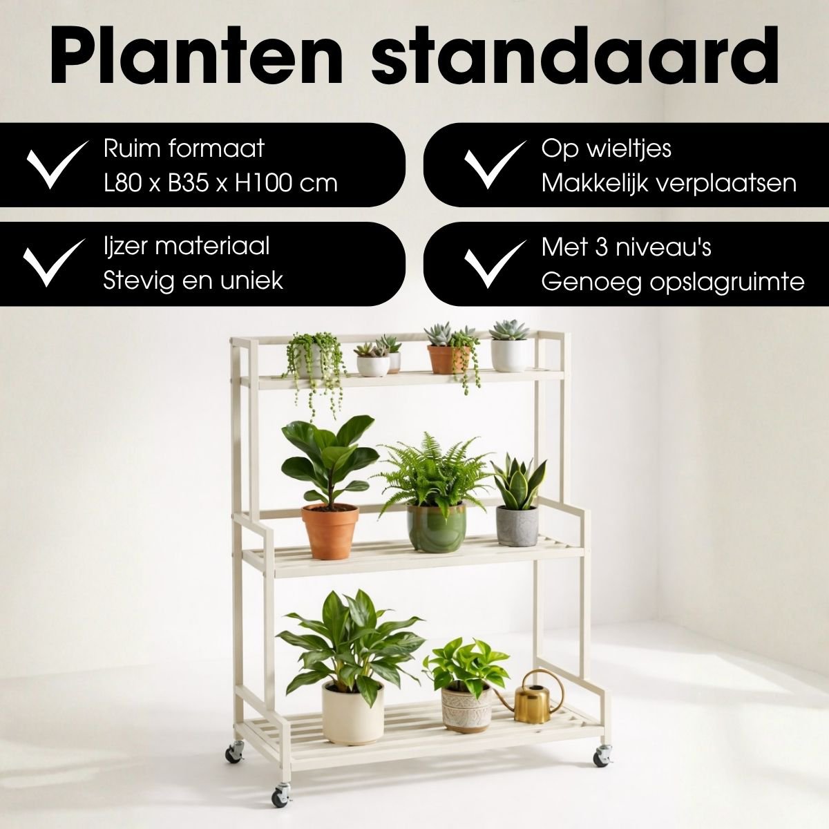 Support Greenrax avec pots de fleurs, ajoutant une touche décorative au jardin.