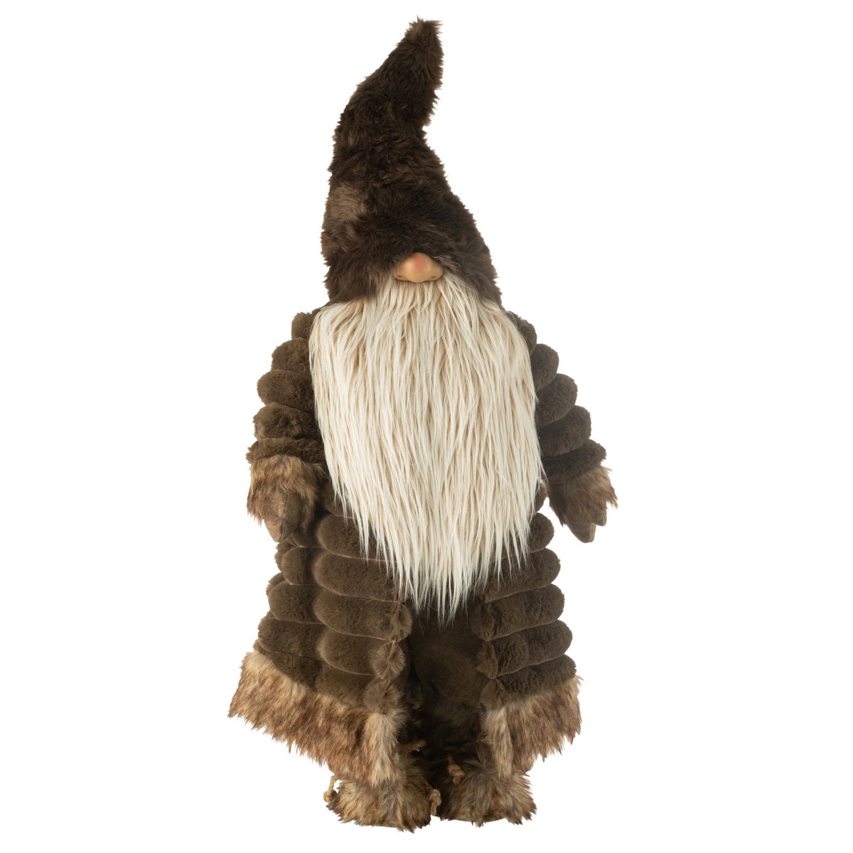 Figurine Gnome Forest J-Line en textile marron, vue de face