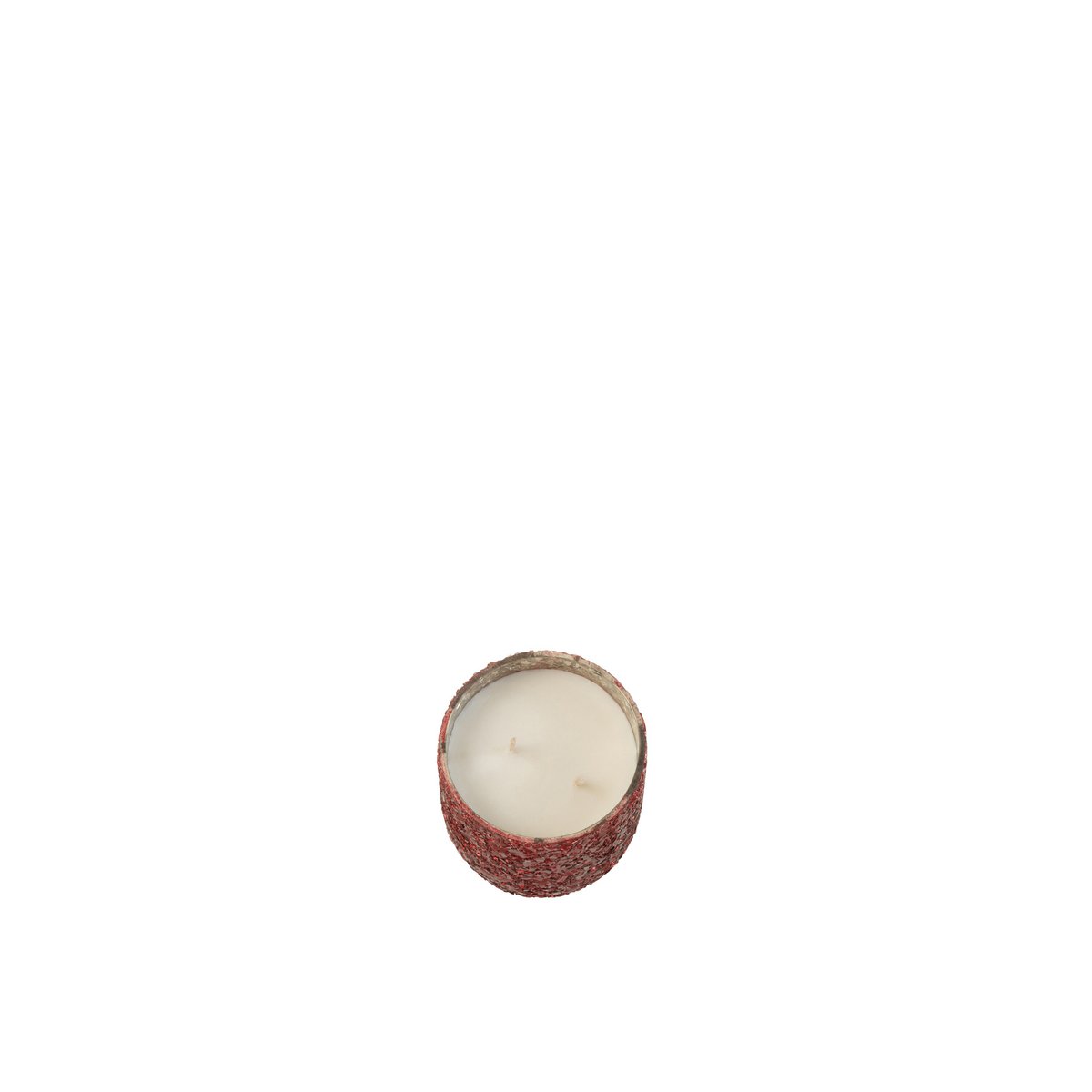 Bougie parfumée J-Line Luxuria Berry Bliss en verre rouge, vue de face.