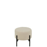 Tabouret J-Line Bouclé en bois blanc et noir, vue de face