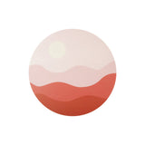 Tableau coucher de soleil avec tons rose et argile marron, vue d'ensemble