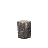 Photophore J-Line Glitter en verre gris anthracite, vue de face