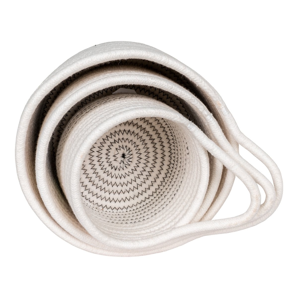 Grand panier Algar en coton blanc et gris