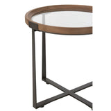 Détail du bois de sapin naturel sur les tables basses J-Line