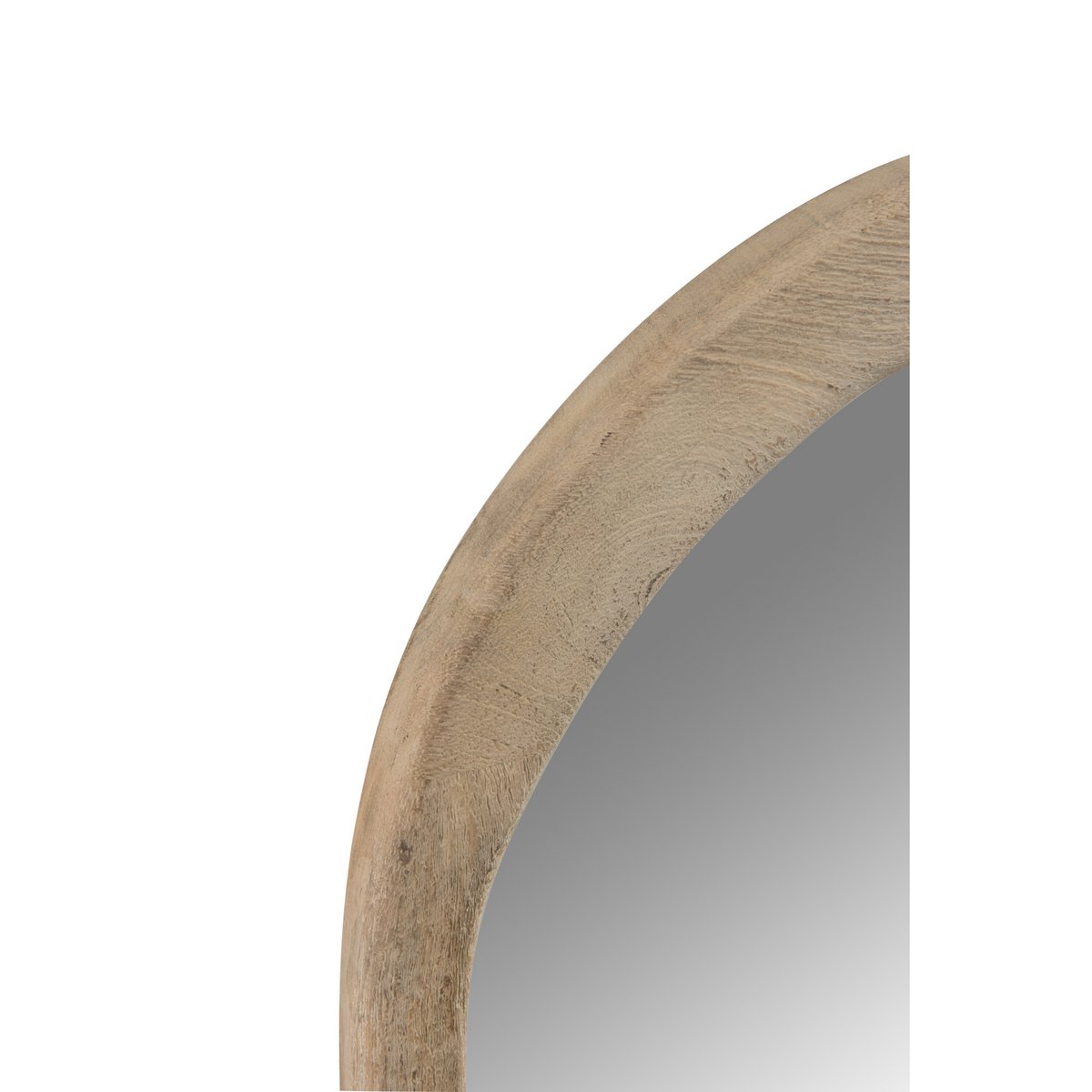 Miroir J-Line irrégulier en bois naturel, Ø 64 cm, élégant et décoratif.