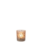 Lanterne J-Line Happy Faces en verre beige, vue de face