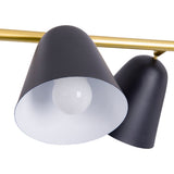 Lampe à 4 pendentifs "Triton" en métal noir en noir, avec douille E27, éclairage pour le salon, la salle à manger ou le bureau.