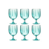 Verre à vin J-Line bleu en plastique - ensemble de 6 pièces