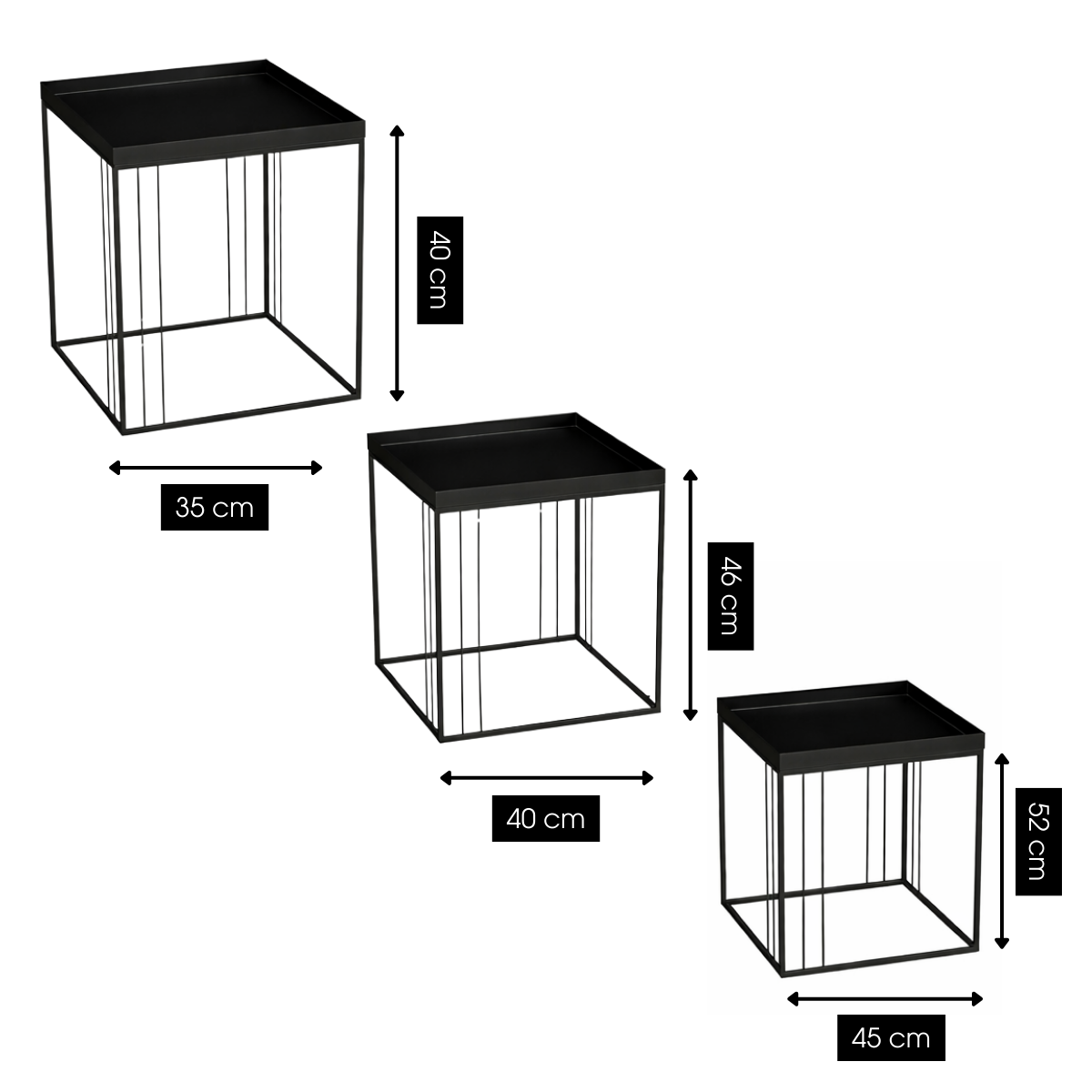 Détail de la table d'appoint Beth Noir - design épuré et moderne