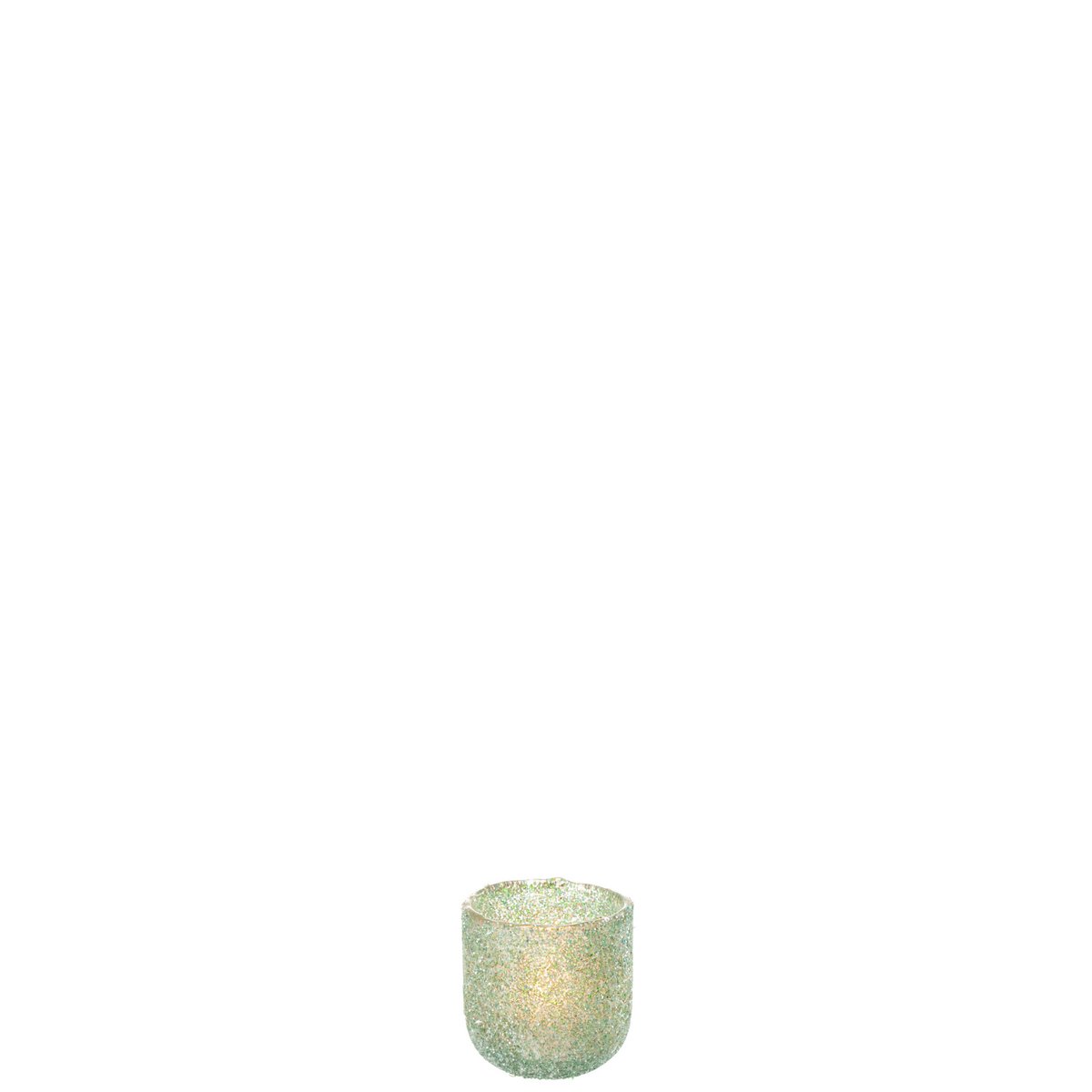 Bougeoir J-Line Fore en verre vert - vue de face