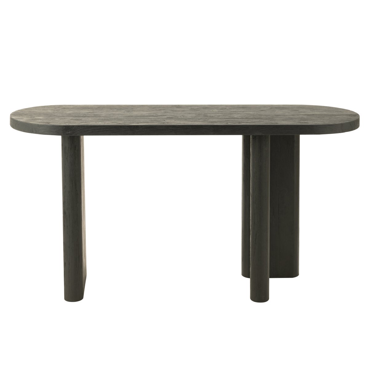 Table console J-Line en teck noir, vue d'ensemble