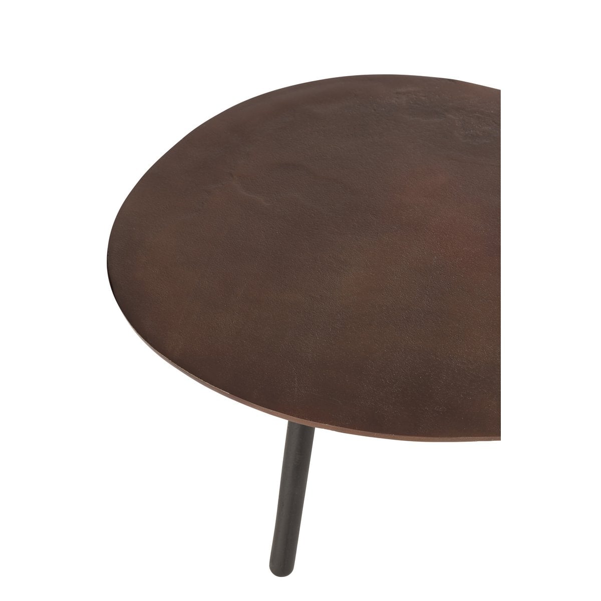Table basse J-Line Drop avec détails en métal marron