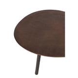 Table basse J-Line Drop avec détails en métal marron