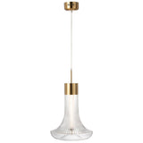 Lampe suspendue LED J-Line en métal doré avec diffuseur en verre transparent