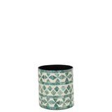 Pot de fleurs J-Line en jute azur, vue de face avec texture naturelle