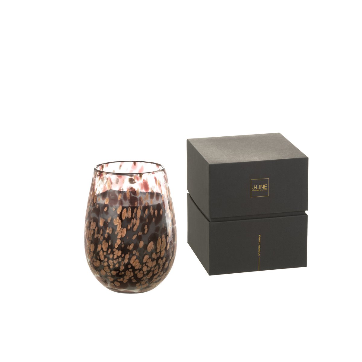 Bougie parfumée J-Line Mia, présentation dans un intérieur chic