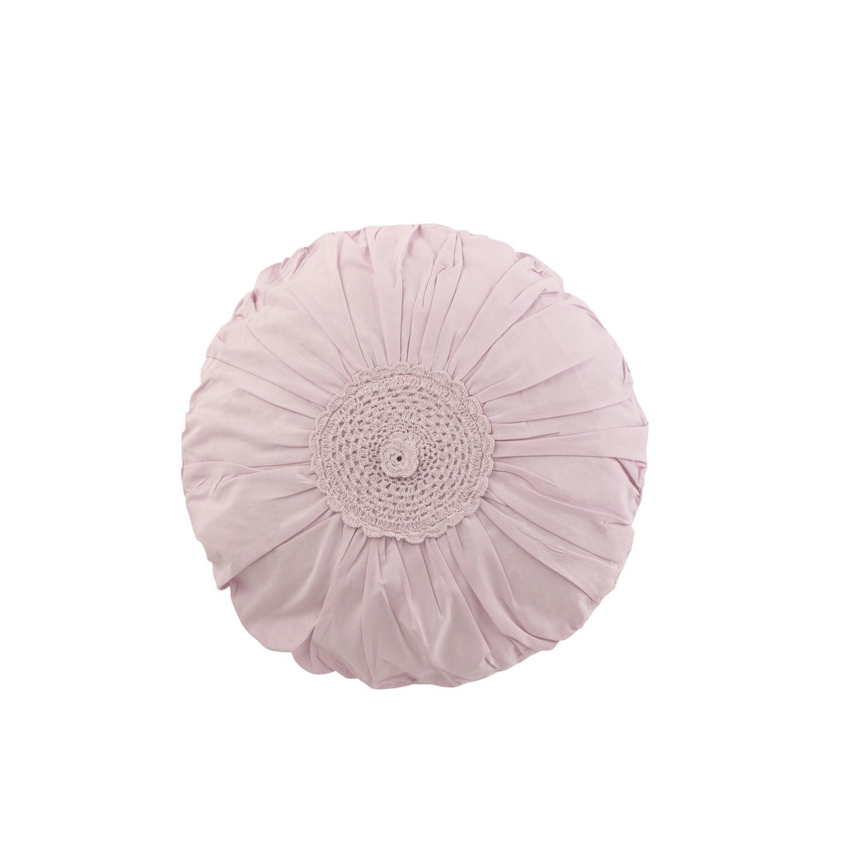 Vue rapprochée du tissu en coton violet du coussin Round Lace