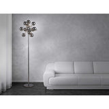 Lampe debout "explosion" en chrome, lampadaire en métal et en verre, chrome, G9, lampadaire 169 cm de haut