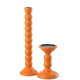 Bougeoir J-Line en bois de manguier orange, détail du bois