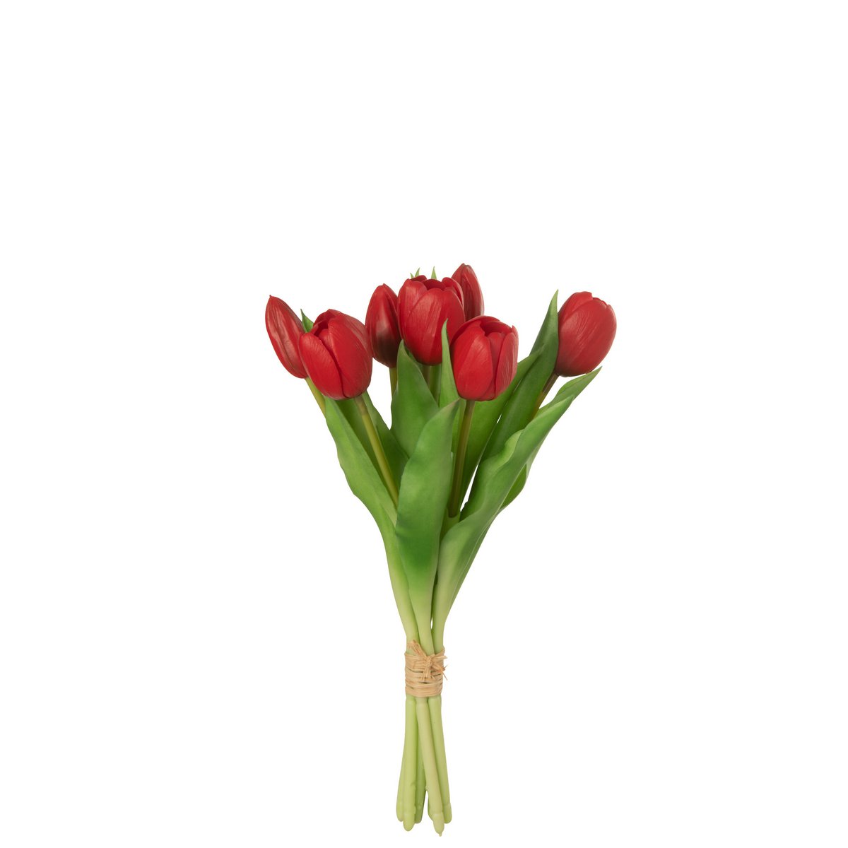 Bouquet de Tulipes J-Line en polyuréthaine, rouge vif, 7 pièces
