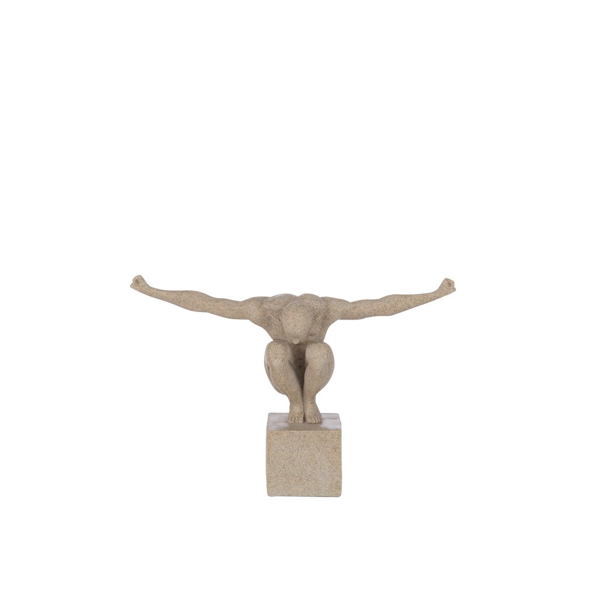 Détail de la sculpture Sportsman J-Line, marbre et polyrésine