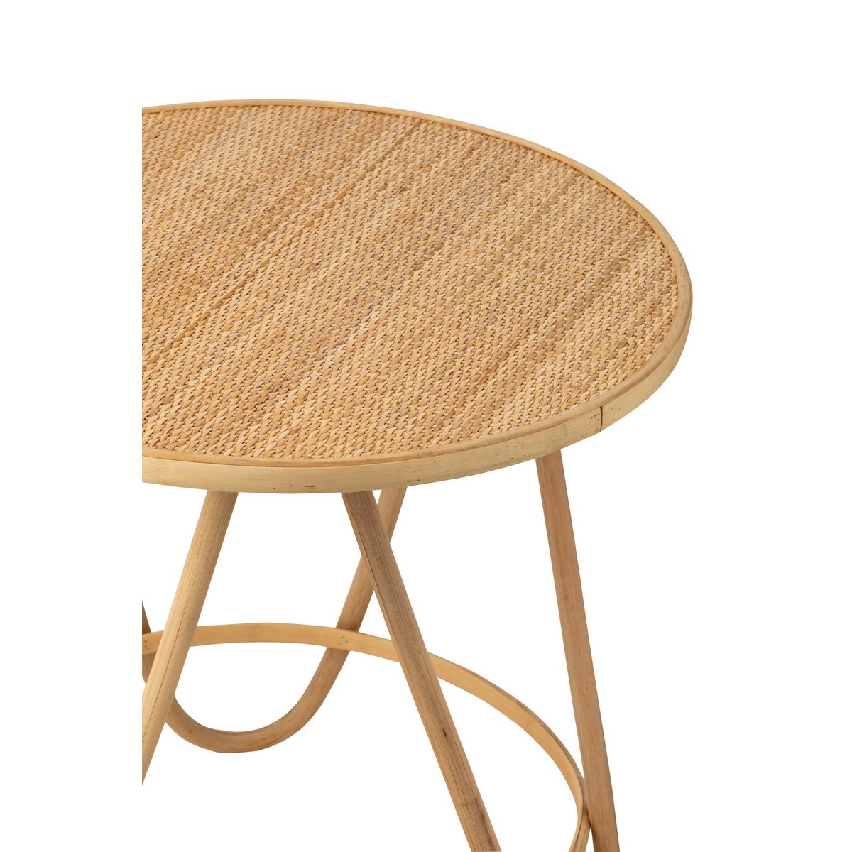 Détail du tressage en rotin de la table J-Line Balia