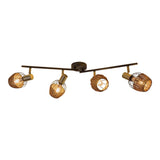 4 plafonds "Corbis", spot métallique en noir et or, avec prise E14, pour salle à manger, salon, couloir ou bureau, plafond à l'intérieur, 78 cm de long