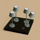 Lot de 4 lampes de table rechargeables grises avec station de recharge