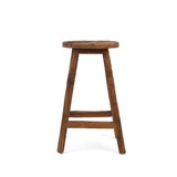 Tabouret de Bar Shibori - Vue de face avec détails en teck naturel