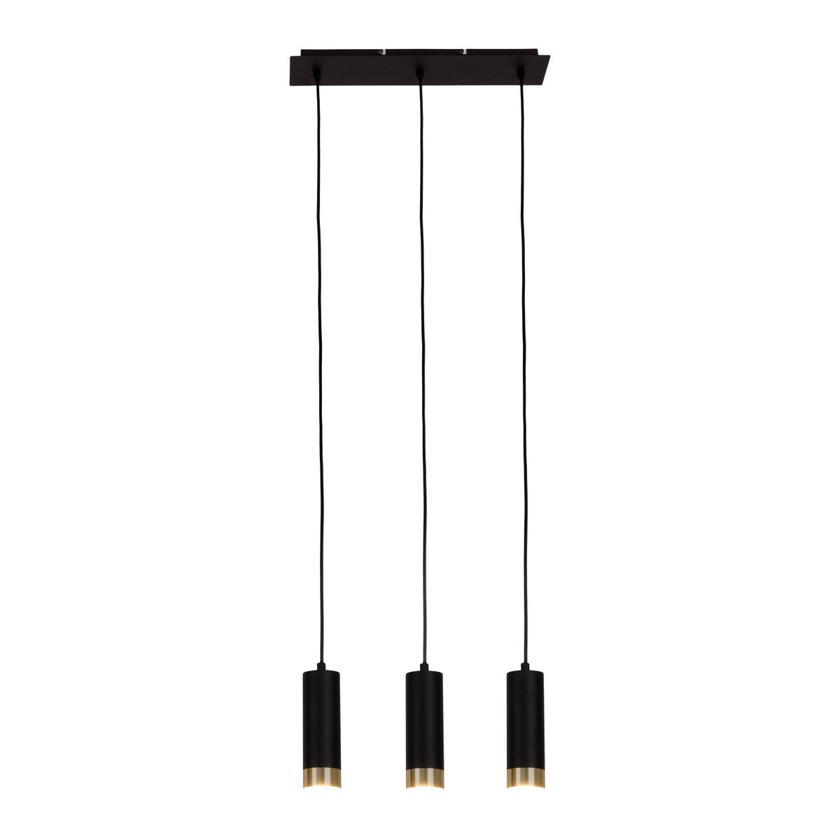 3 pendentif "Fridu" en métal en noir Matt, avec base GU10, 48 cm de long