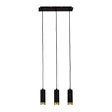 3 pendentif "Fridu" en métal en noir Matt, avec base GU10, 48 cm de long